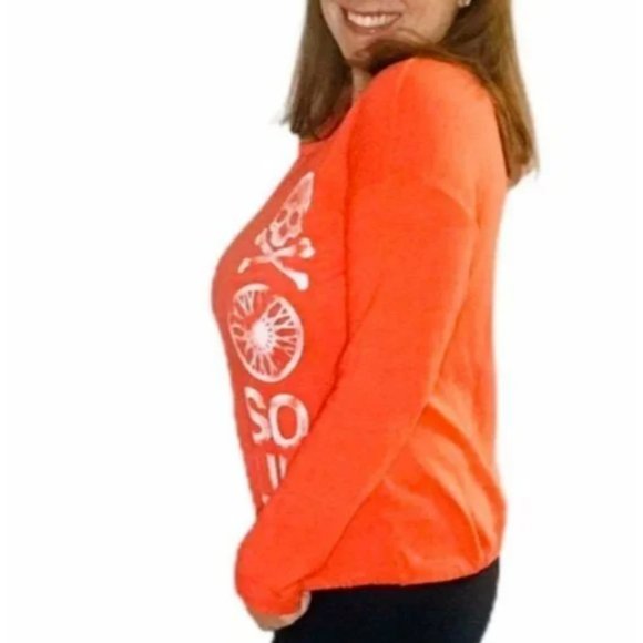 Soulcycle Womens Size XS Skull Cross Bones Drawstring Hem Sweatshirt Top New - Picture 10 of 11